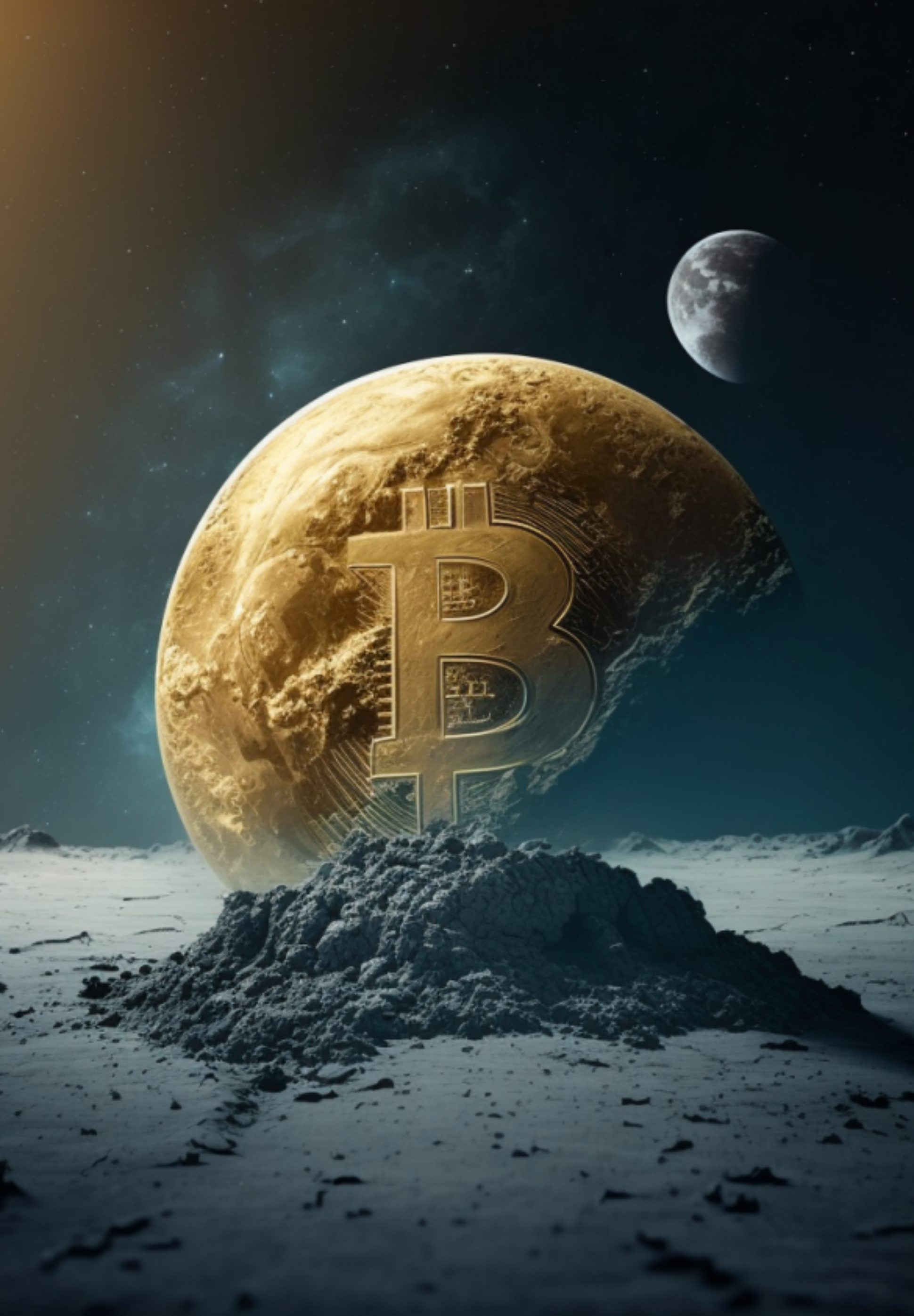 NFTBlue_bitcoin_on_the_moon_golden_with_earth_in_the_background_86cf55a0-bee8-4145-b9c5-317f03385994 (1)
